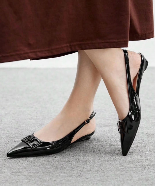 Patent sling back (Black)