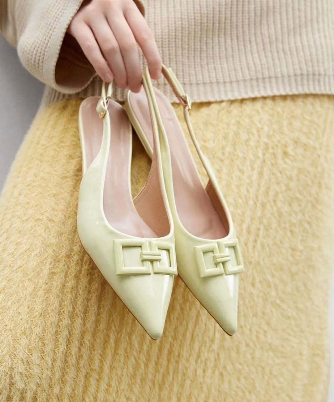 Patent sling back (Light Green)
