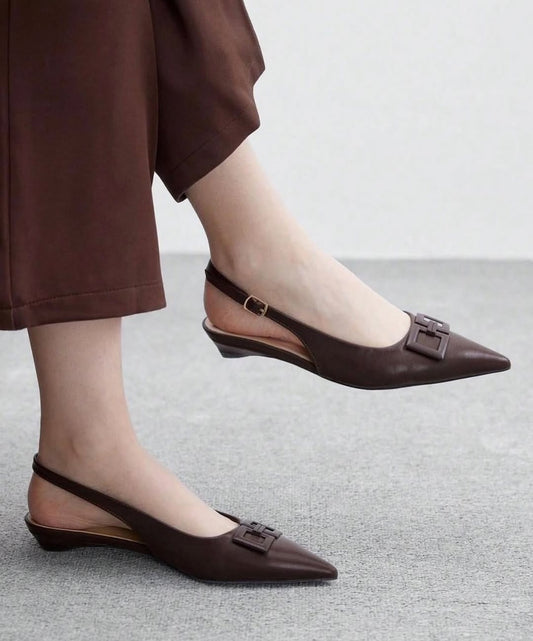 Patent sling back (coffee)