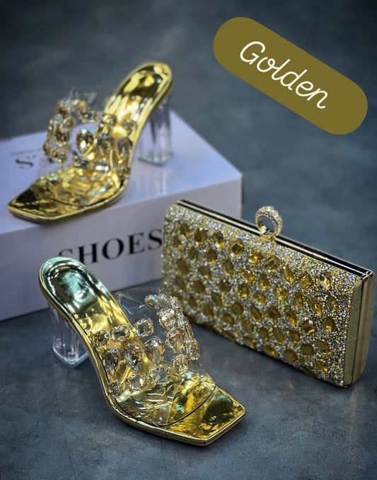 Summer Crystal Glass Heel (Golden)