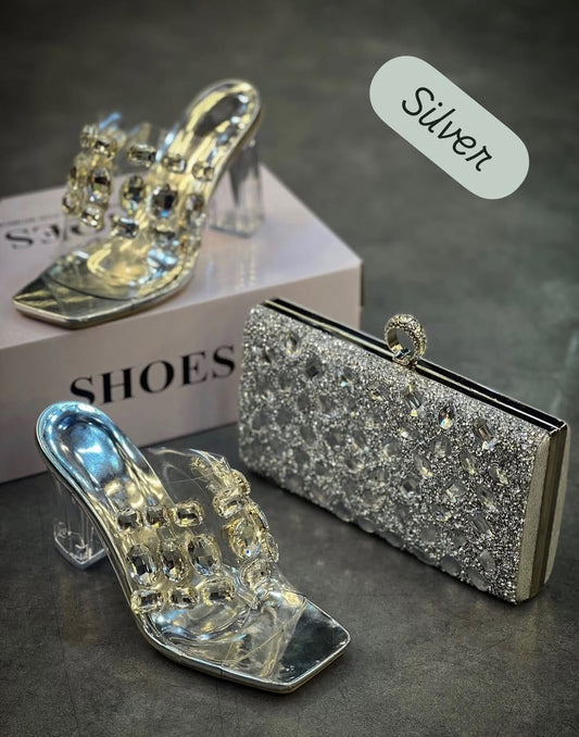 Summer Crystal Glass Heel (silver)
