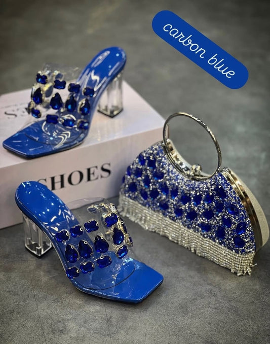 Summer Crystal Glass Heel (Blue)