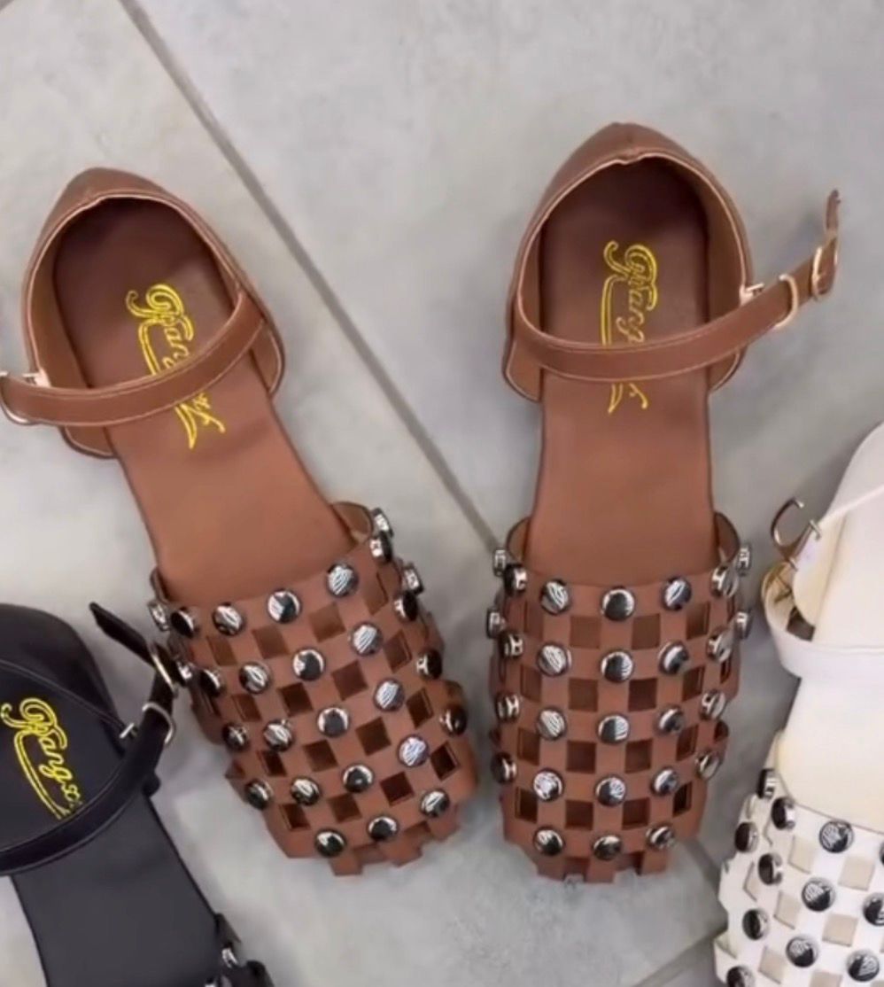 Desert crystal weave sandal (Brown)