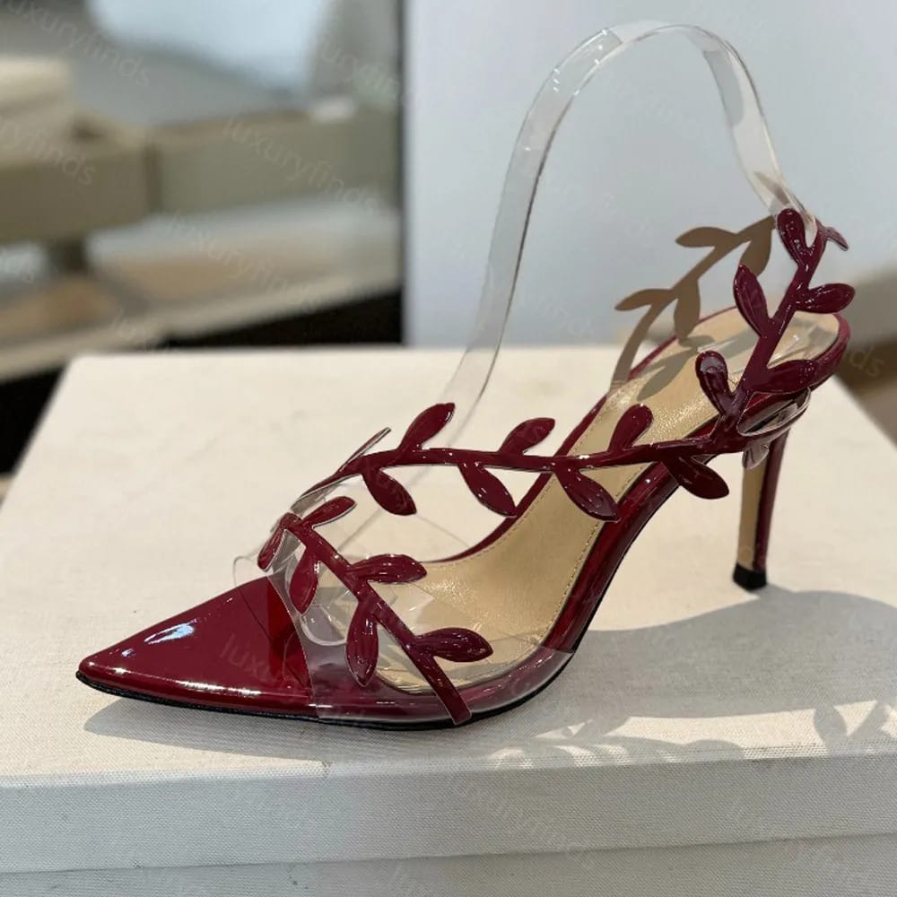 Patent leaf heels (Burgundy)