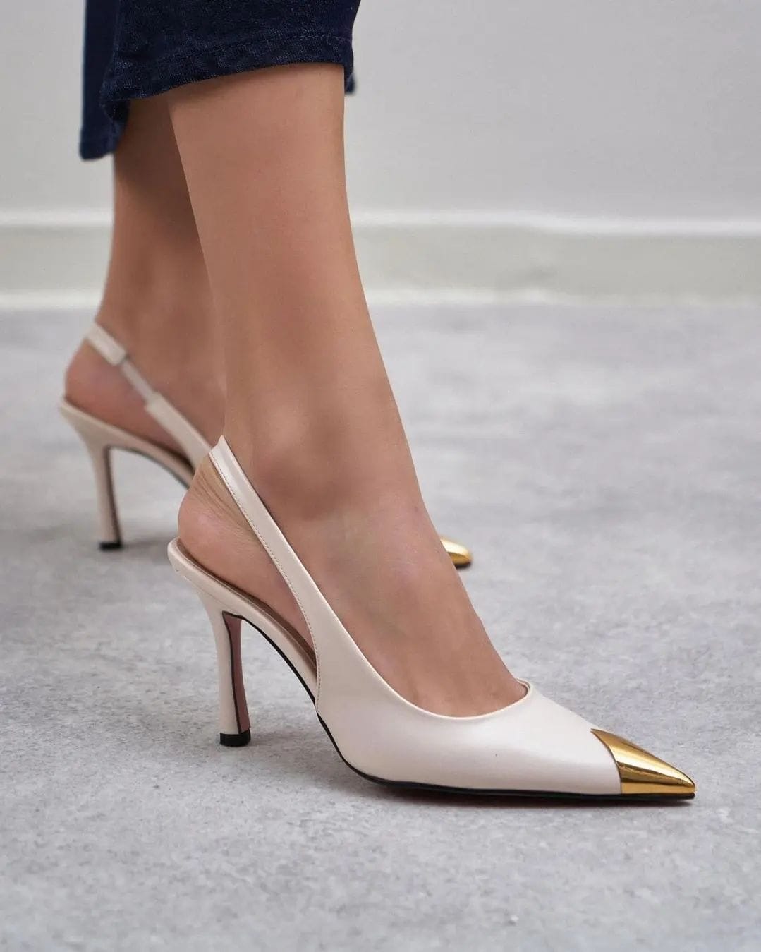 Slingback Shoes for women-Off white