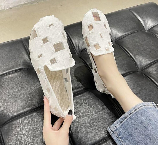 Denim shoes (White)
