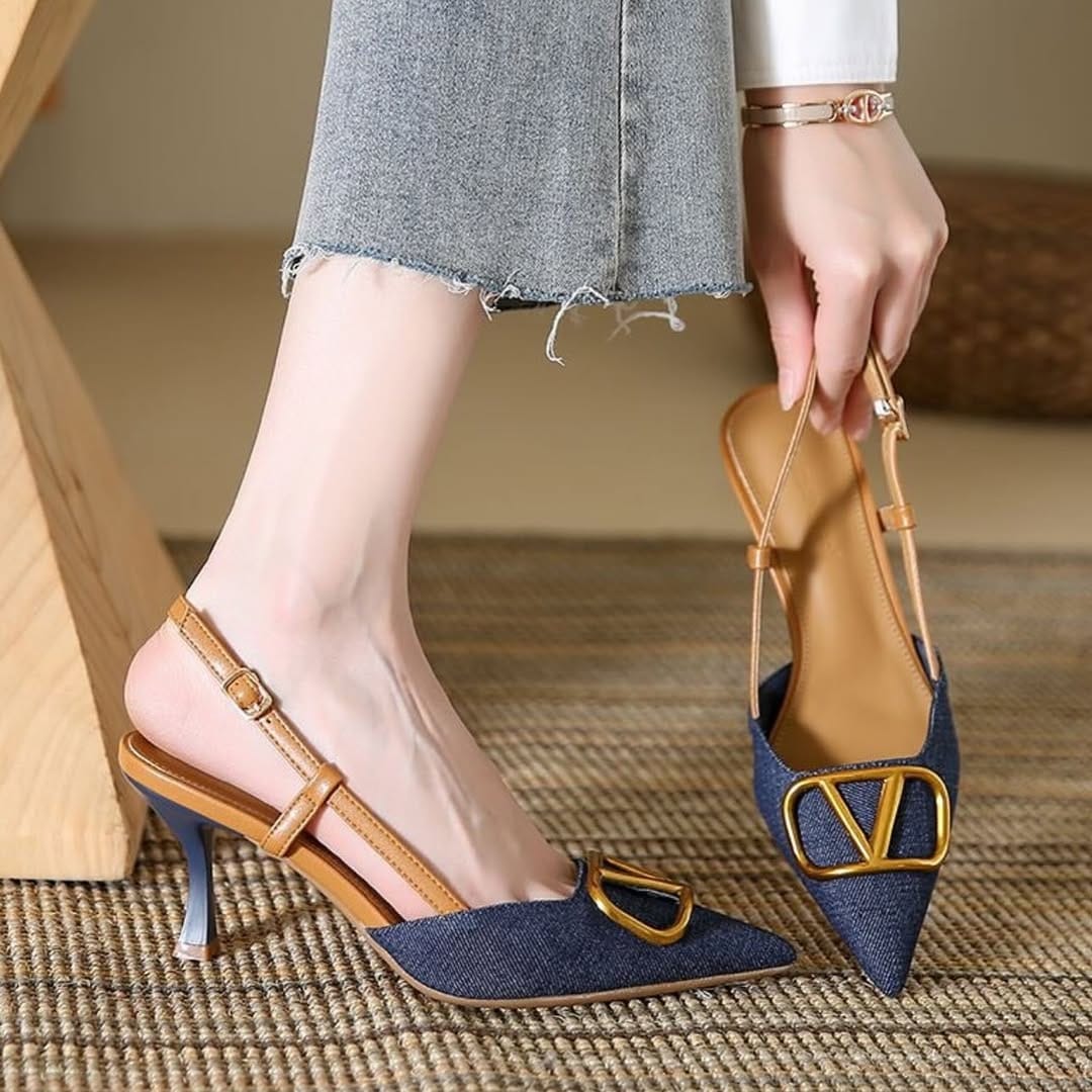 Denim heel (Navy Blue)