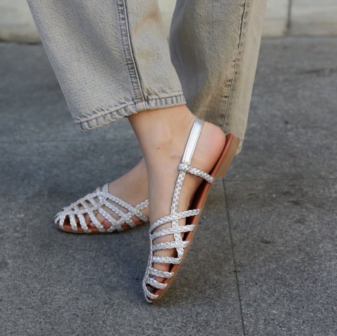 Roman woven sandals (White)