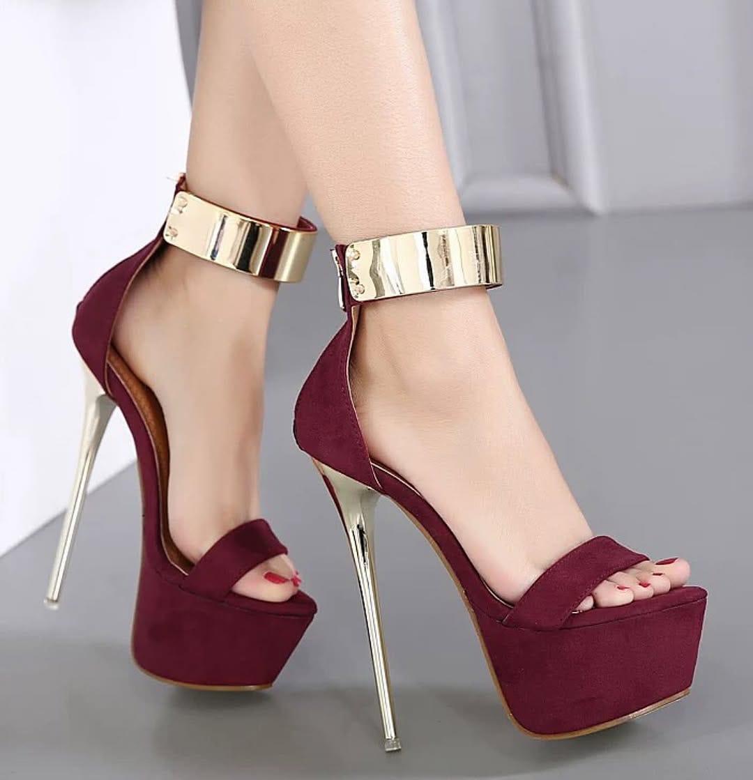 Ankel strap heel (Maroon)