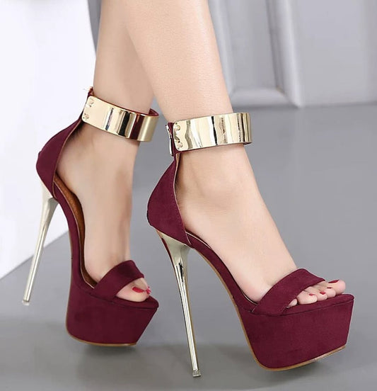 Ankel strap heel (Maroon)