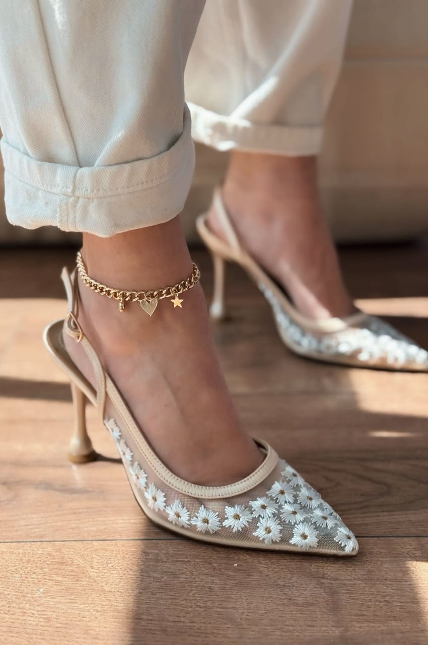 Turkish embroidered heel (Beige)