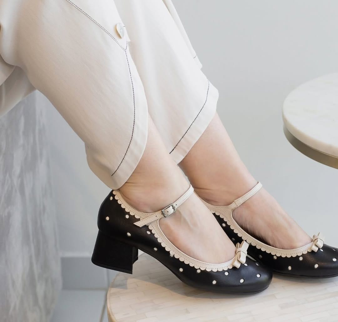 Inspired vintage block heel (Black)